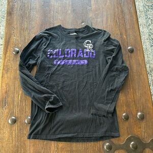 Majestic Black and Purple Baseball Shirt